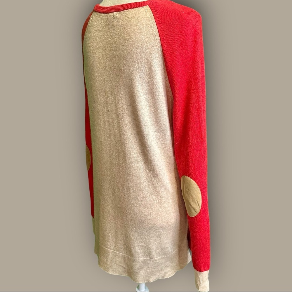 J. Crew Factory Red & Tan Colorblock Side Button … - image 8